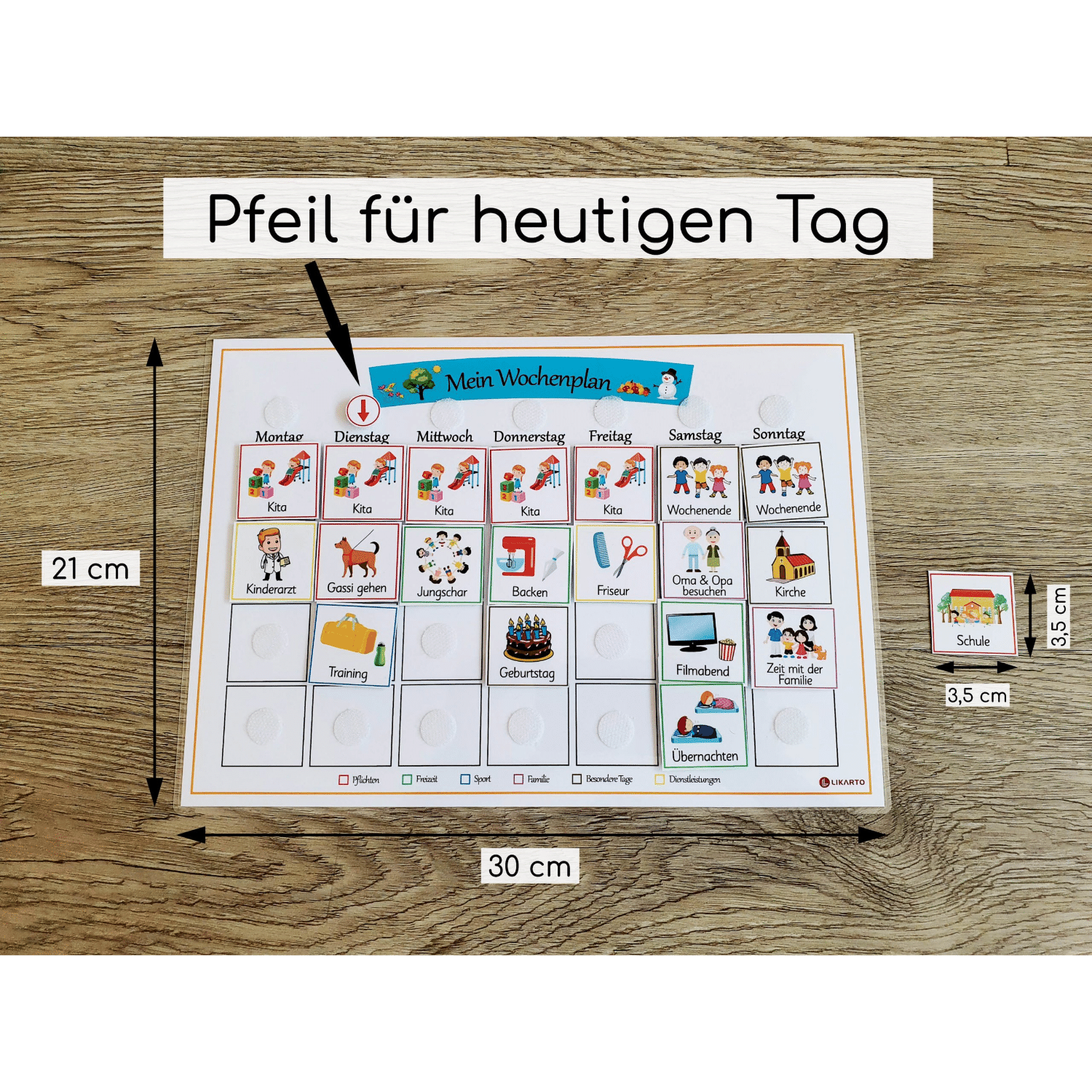 Wochenplan laminiert