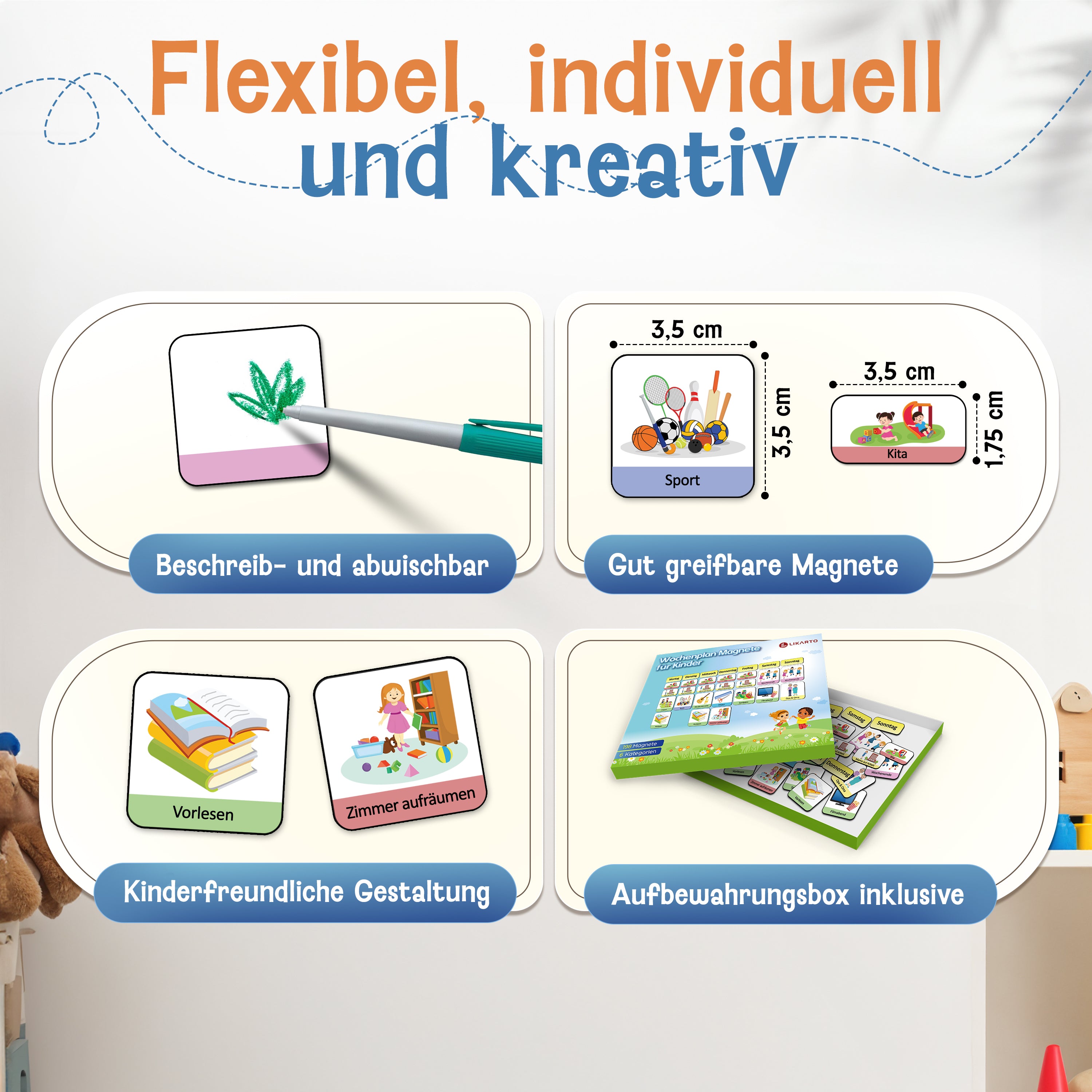 LIKARTO® Magnet-Set Wochenplan