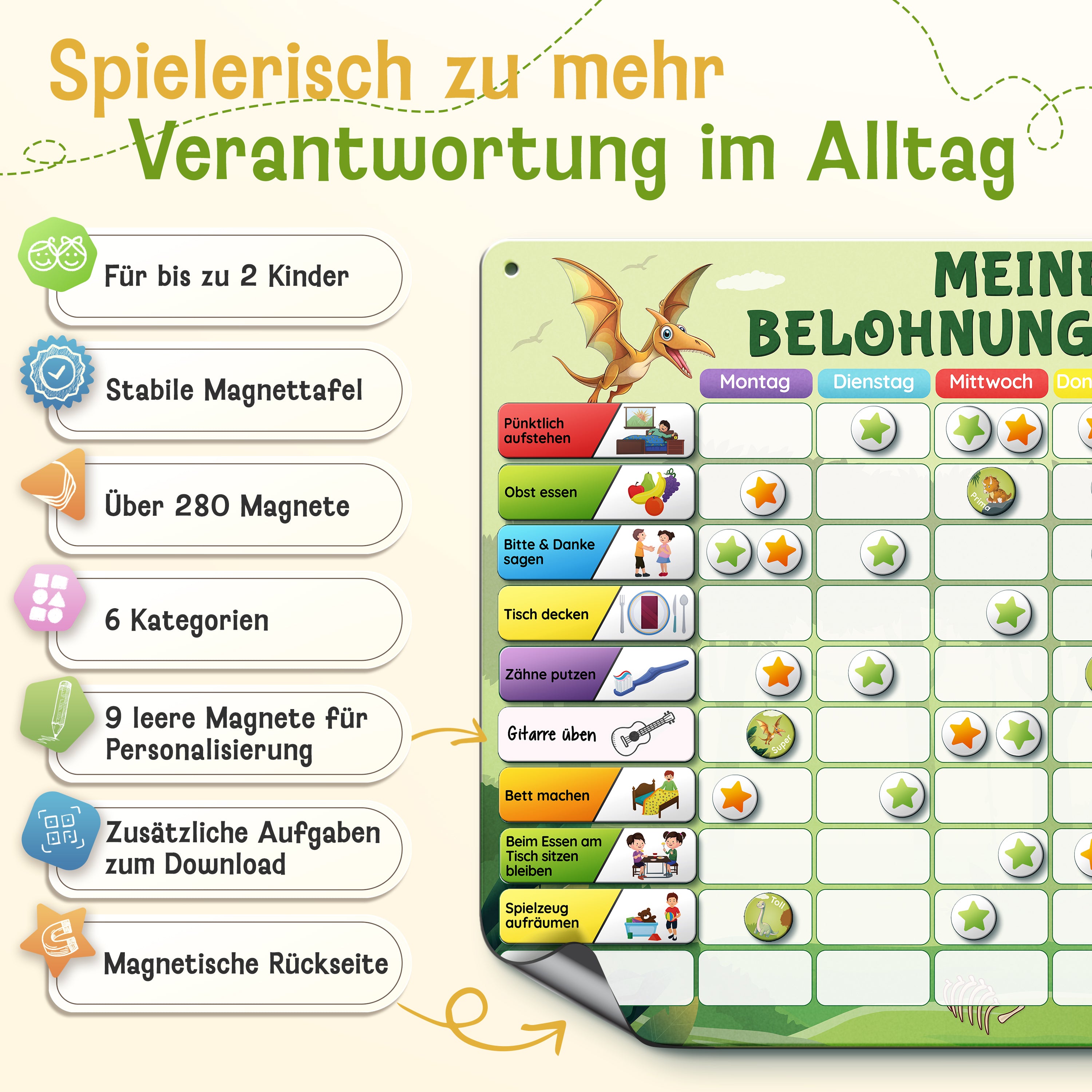 LIKARTO® Magnetische Belohnungstafel grün