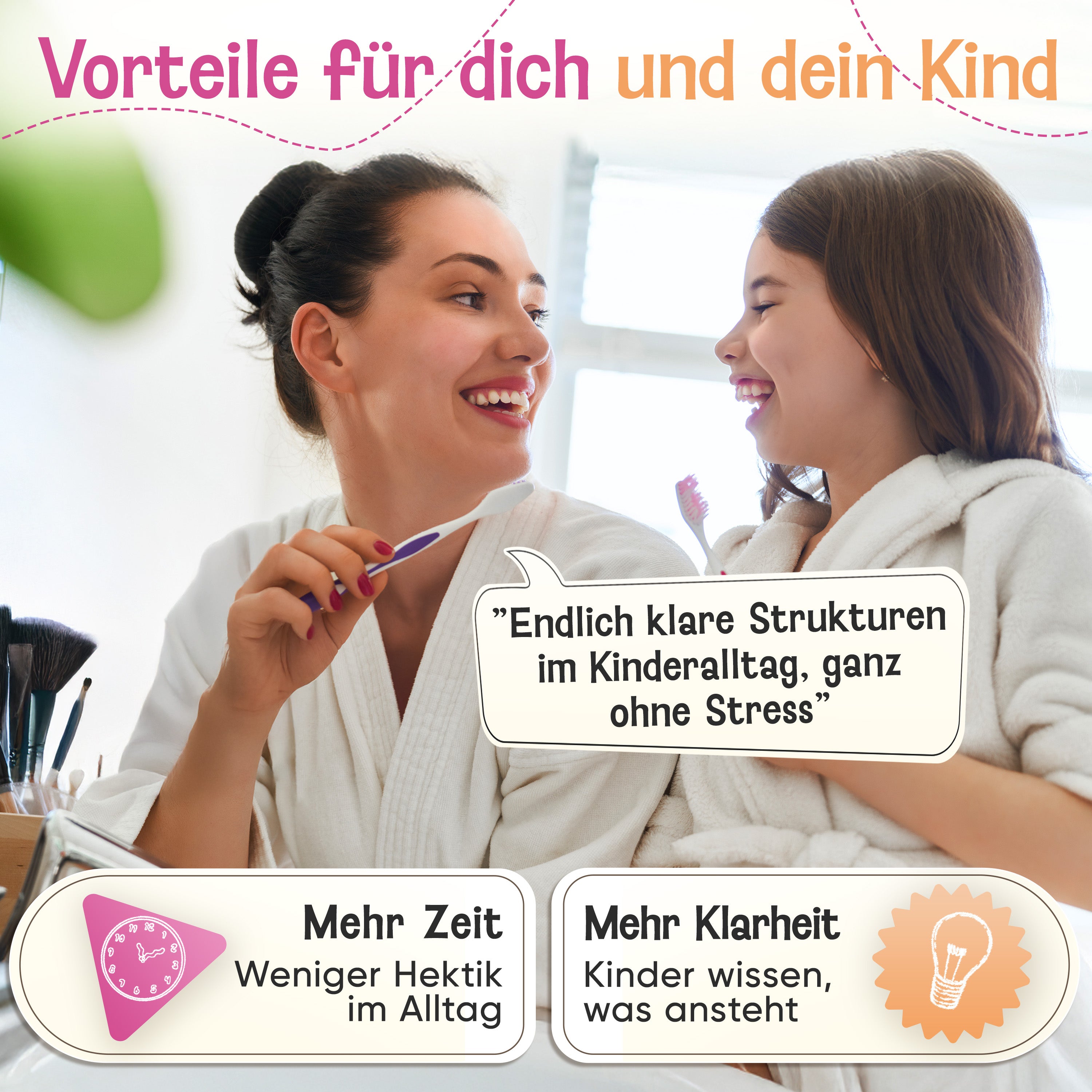 LIKARTO® Tagesplaner - Montessori Aufgabenplaner & Magnettafel pink