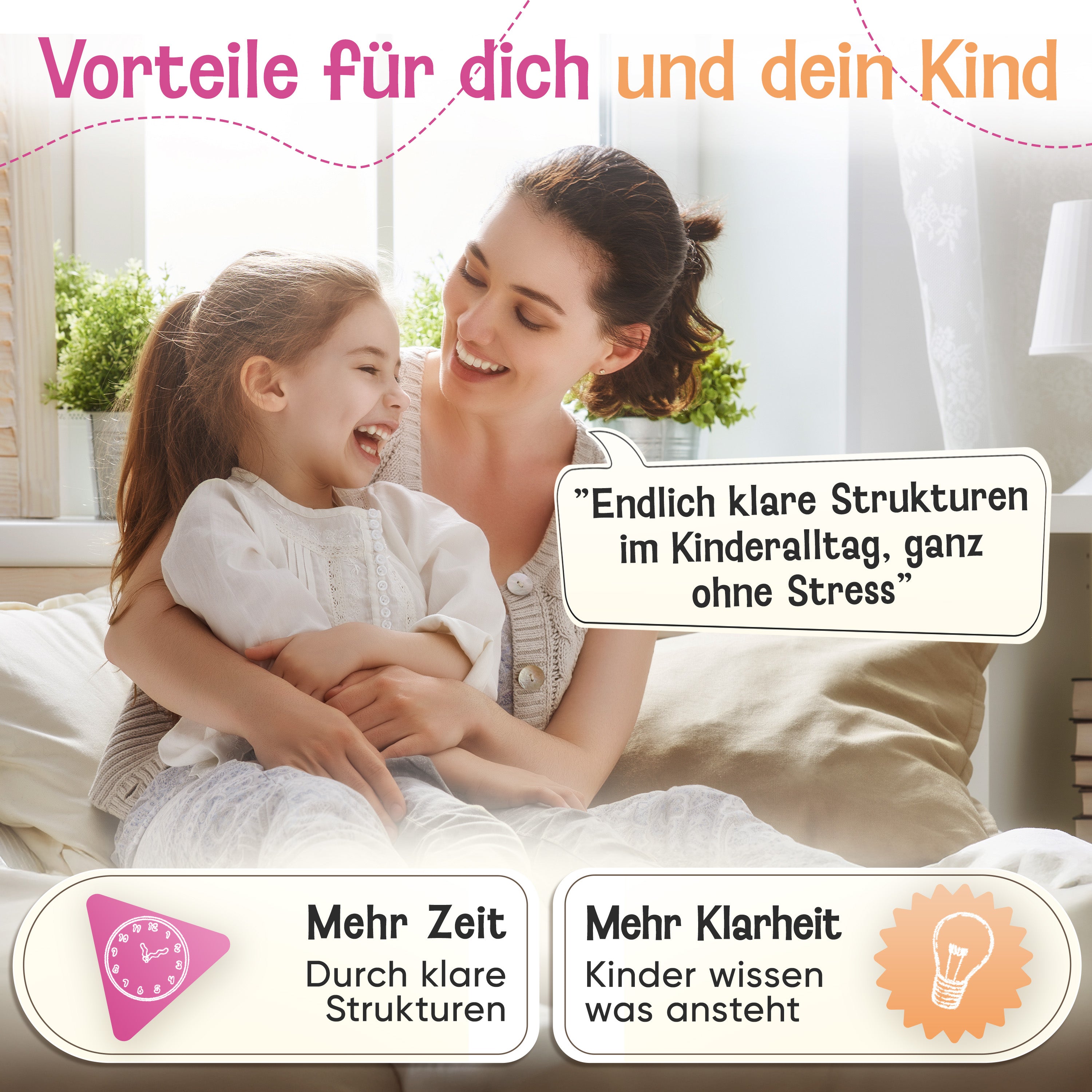 LIKARTO® Wochenplaner Kinder - Montessori Aufgabenplaner & Magnettafel pink