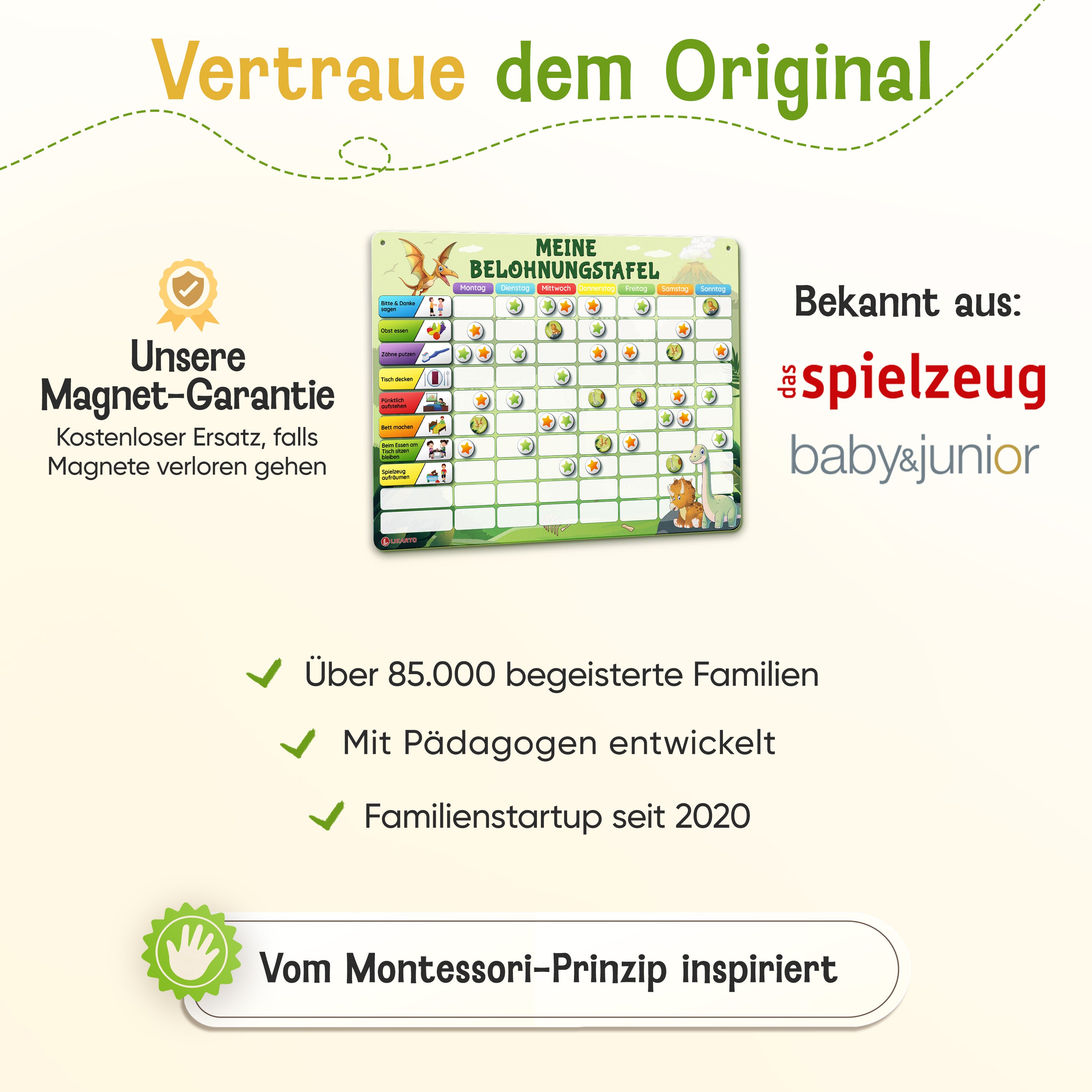 LIKARTO® Magnetische Belohnungstafel grün