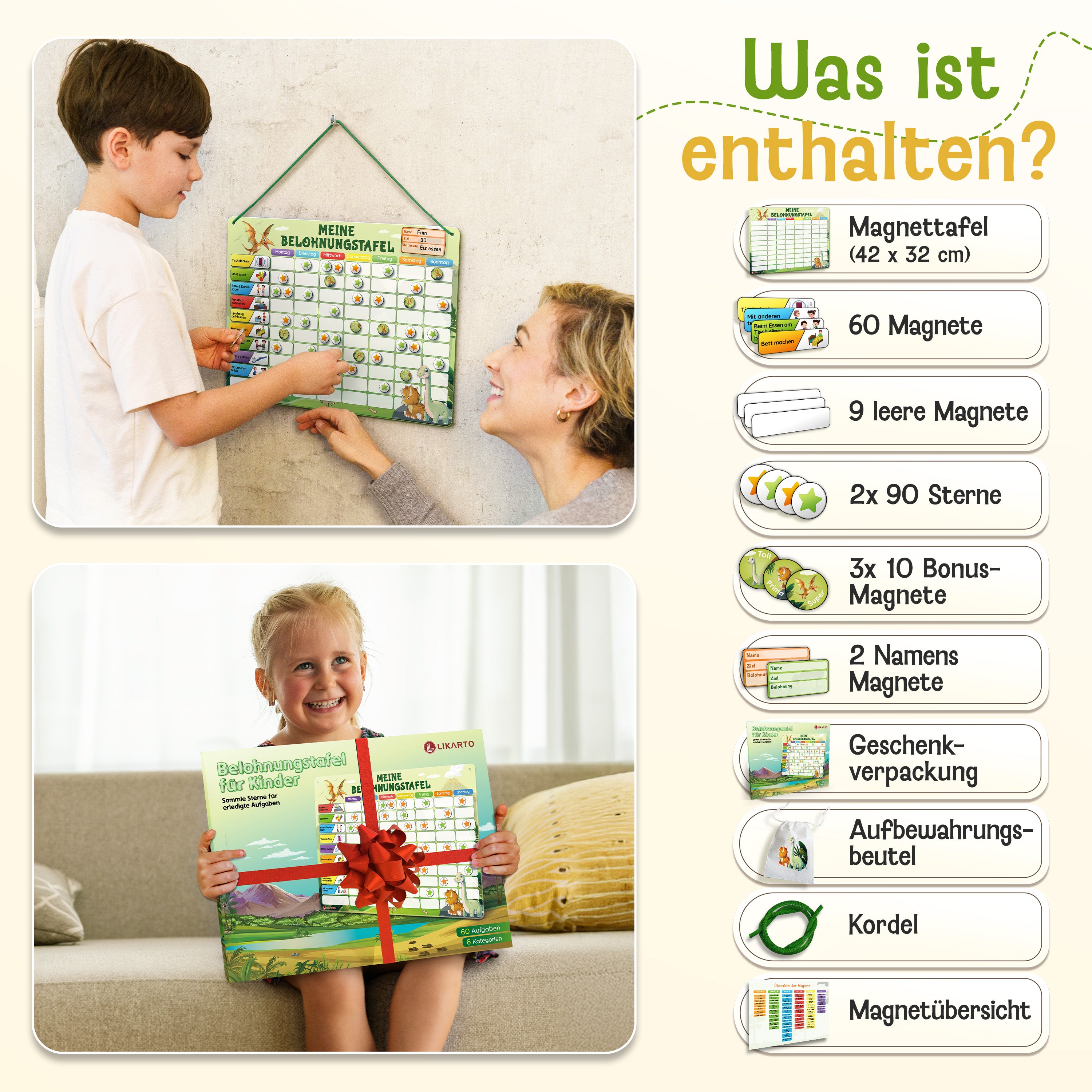 Magnetische Belohnungstafel Grün