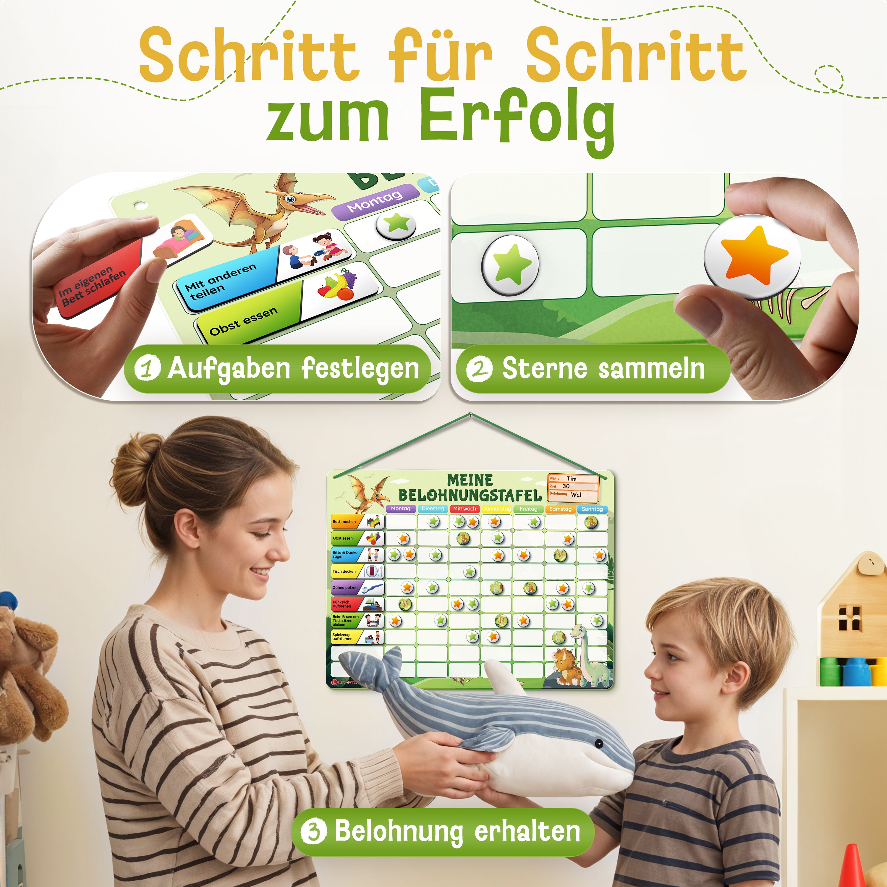 LIKARTO® Magnetische Belohnungstafel grün