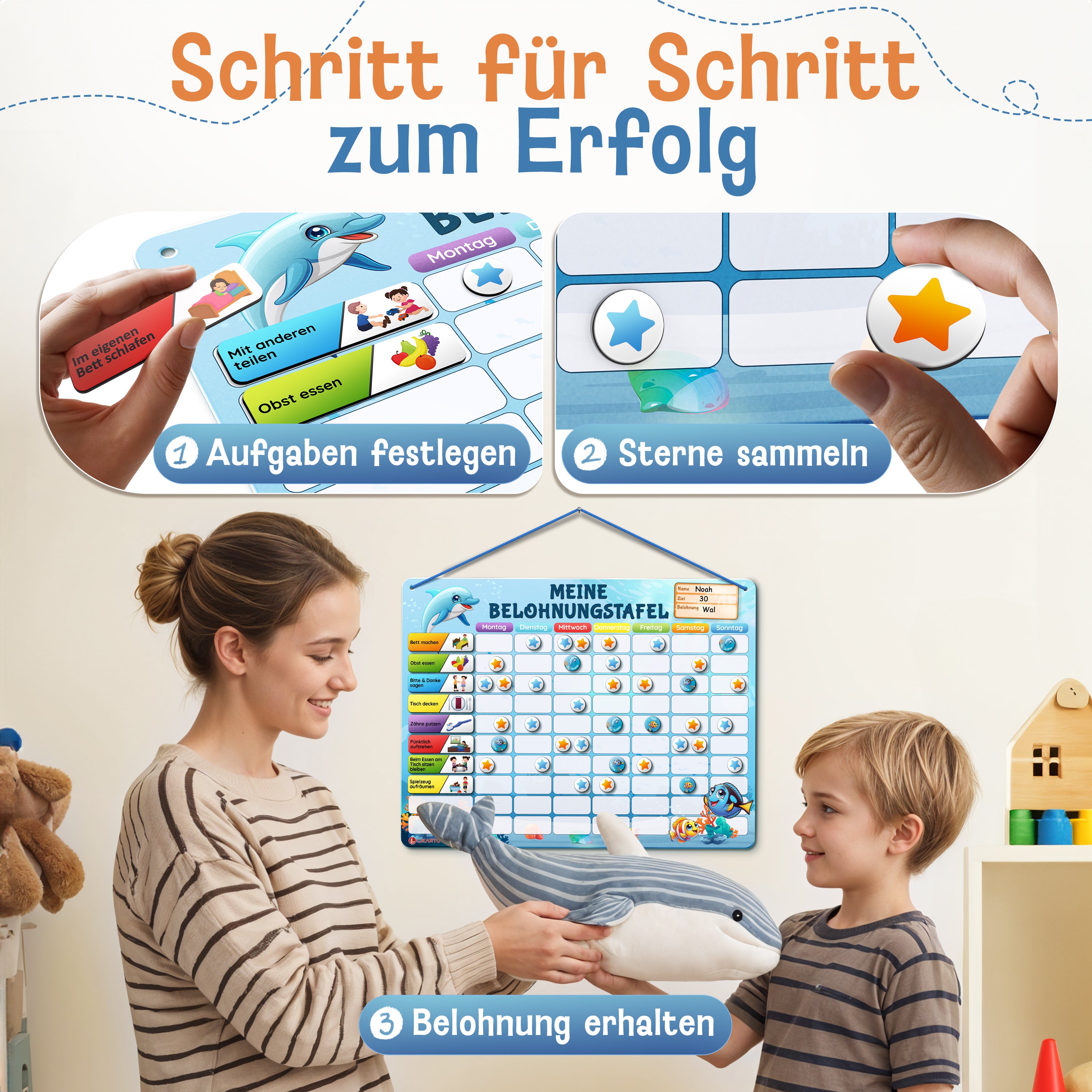 LIKARTO® Magnetische Belohnungstafel blau