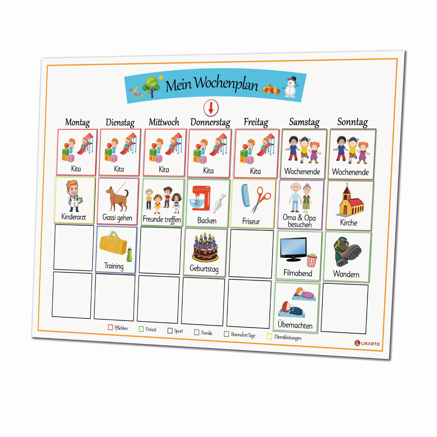 Wochenplan laminiert