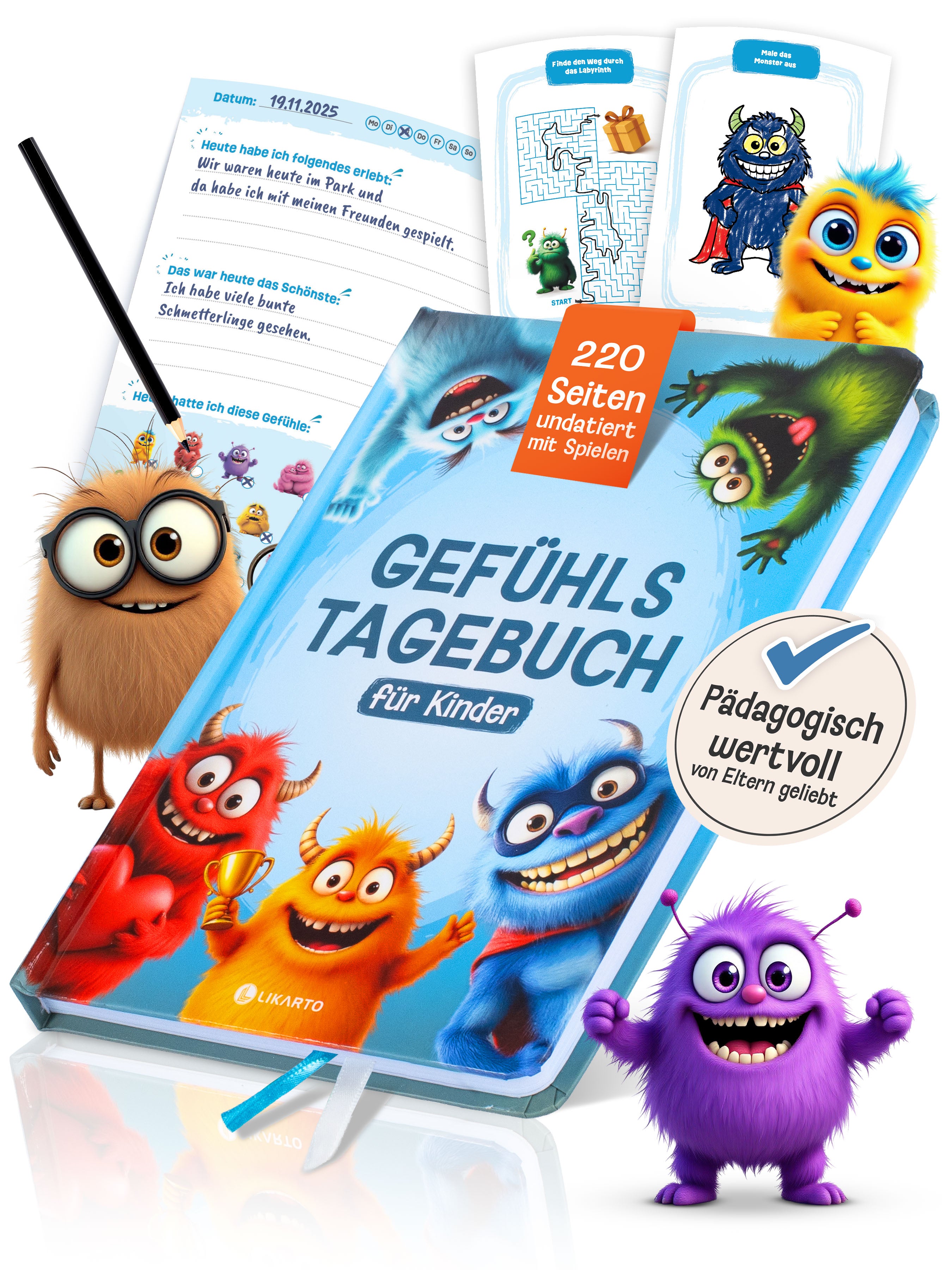 LIKARTO® Gefühlstagebuch (blau)