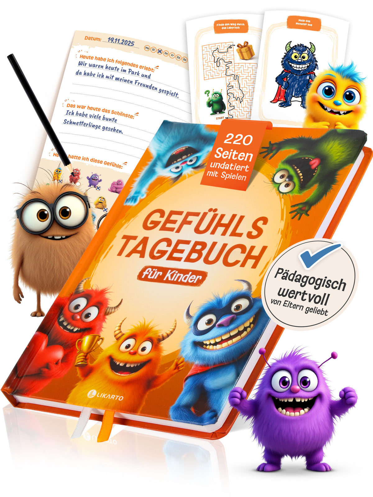 LIKARTO® Gefühlstagebuch (orange)