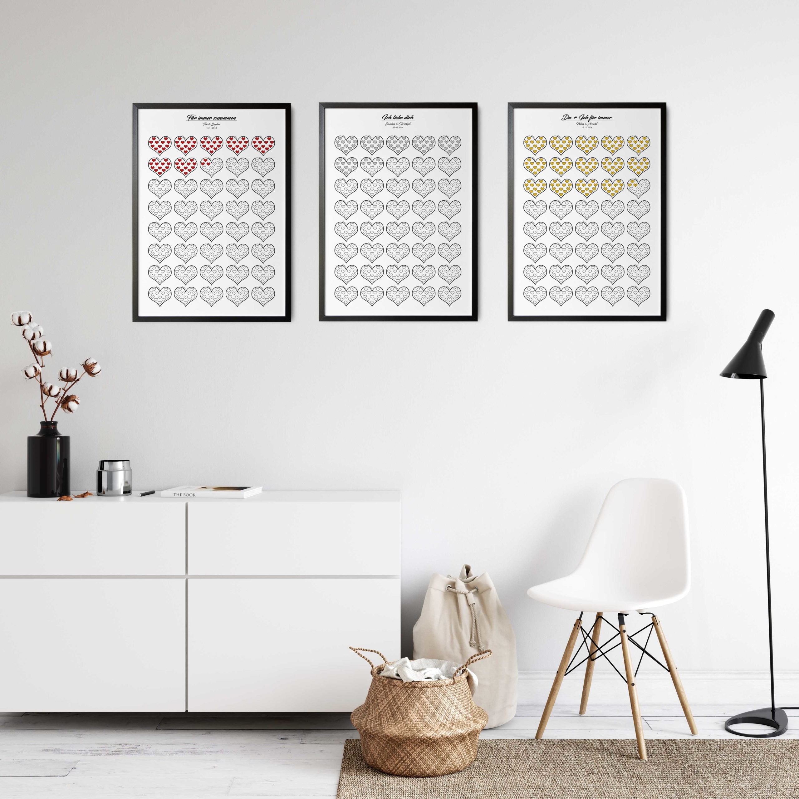 Liebesposter | 1 Herz = 1 Monat Beziehung