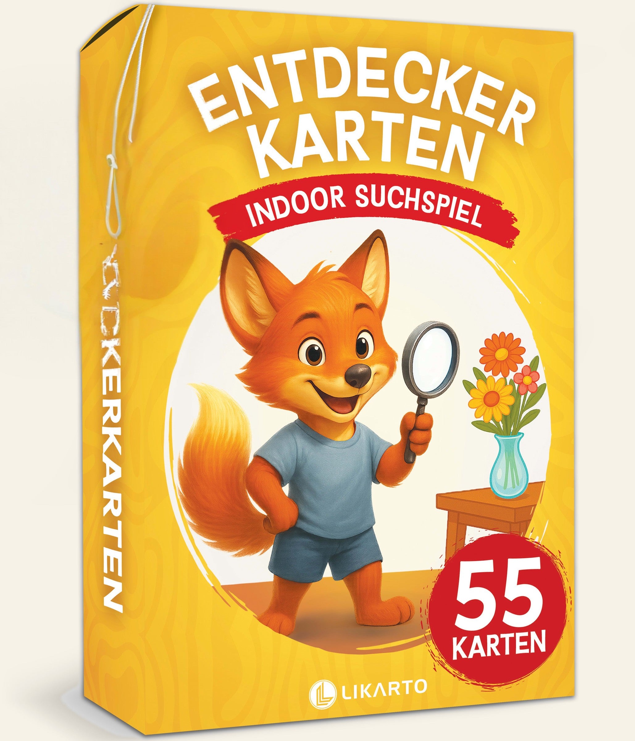 LIKARTO Indoor Suchspiel auf warmem Creme-Hintergrund