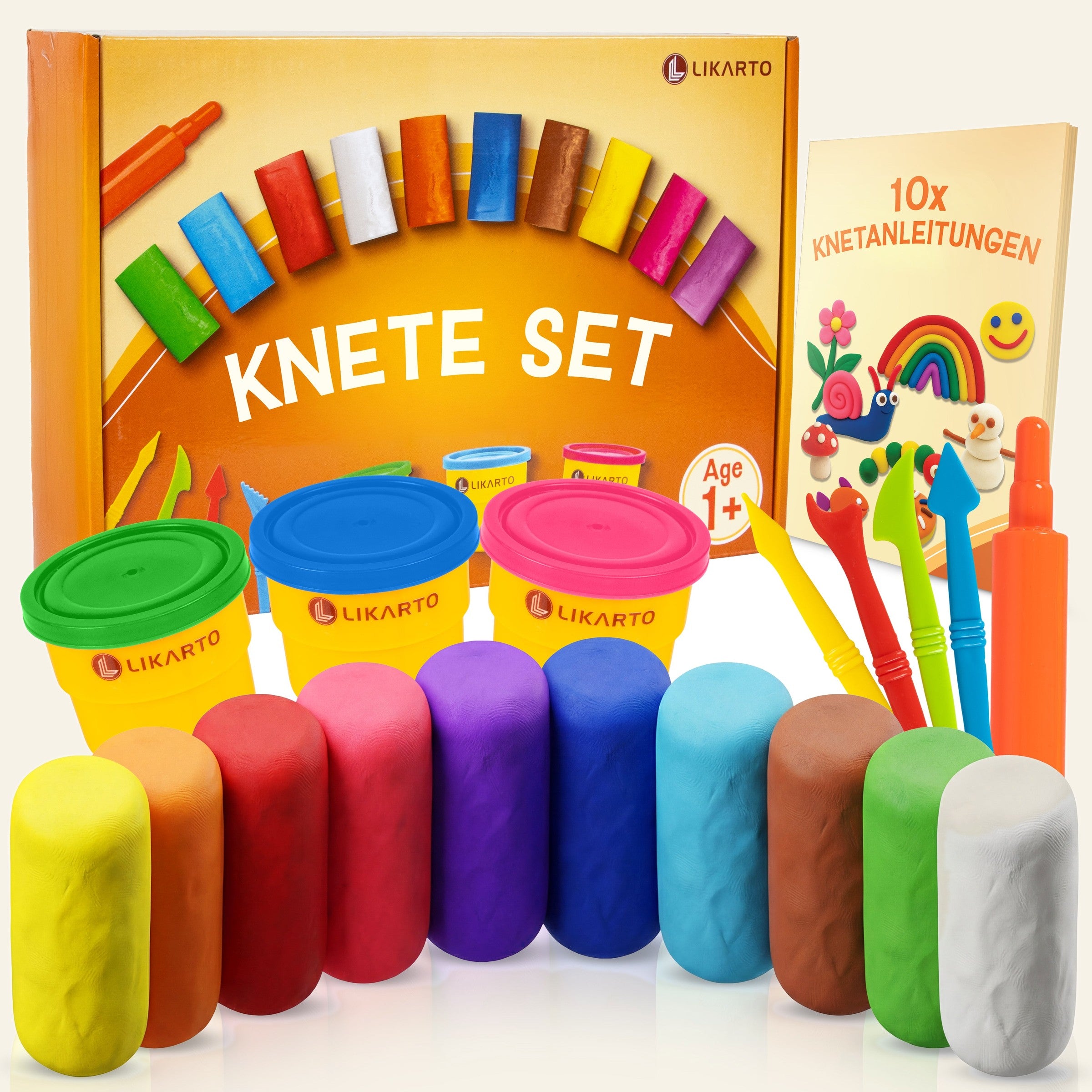 LIKARTO Knete-Set auf warmem Creme-Hintergrund