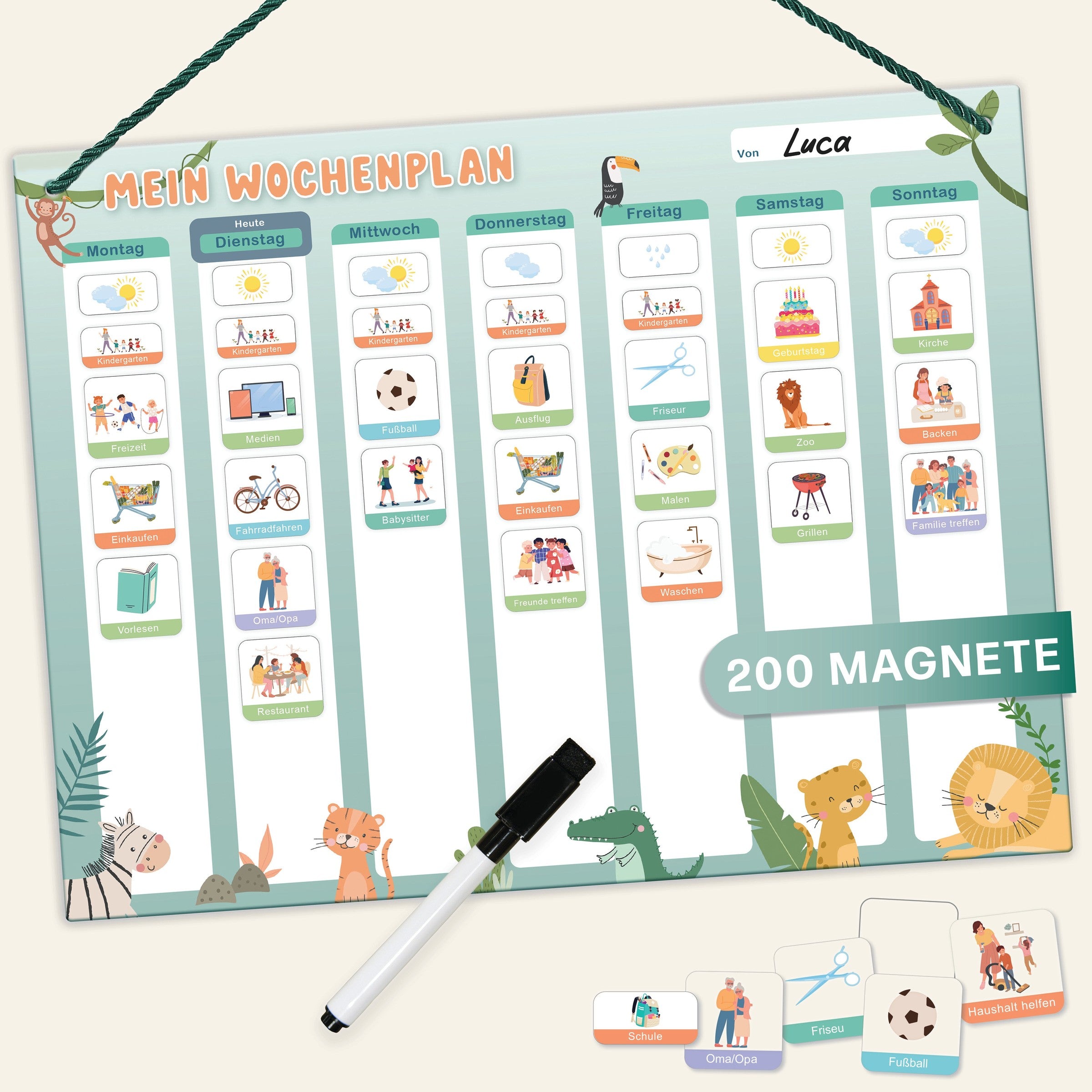 Mini Mindz Wochenplaner auf warmem Creme-Hintergrund