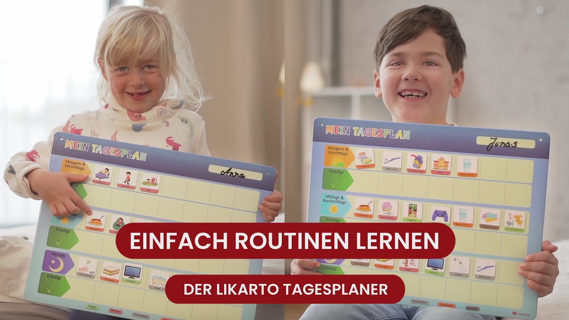 LIKARTO® Tagesplaner - Montessori Aufgabenplaner & Magnettafel