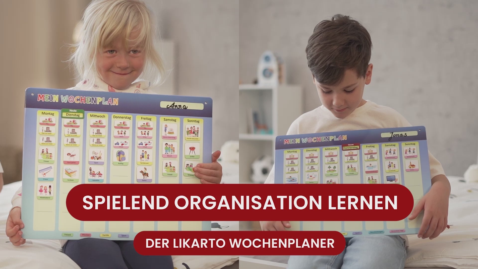 LIKARTO® Wochenplaner - Montessori Aufgabenplaner & Magnettafel