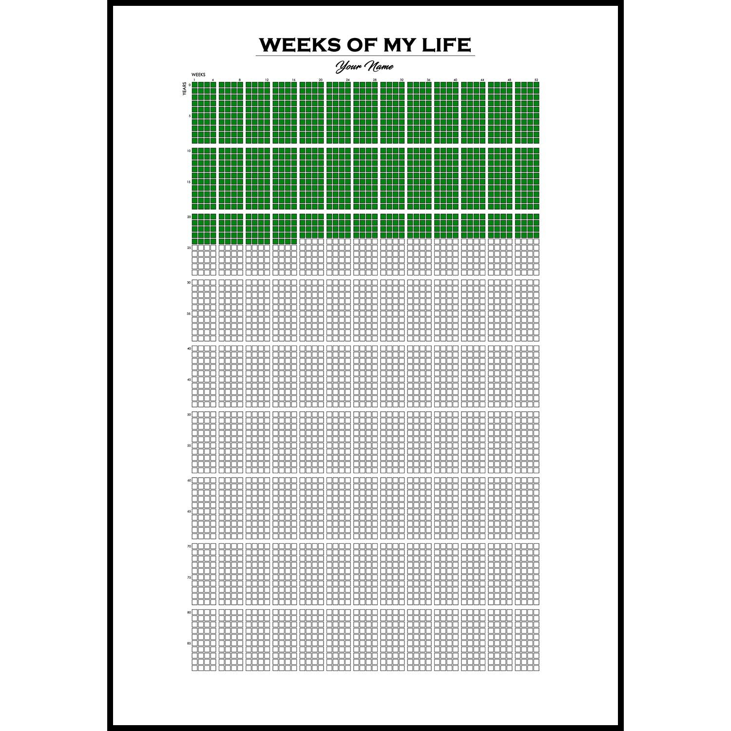 Weeks of my Life | Quadrate | 1 Quadrat = 1 Woche