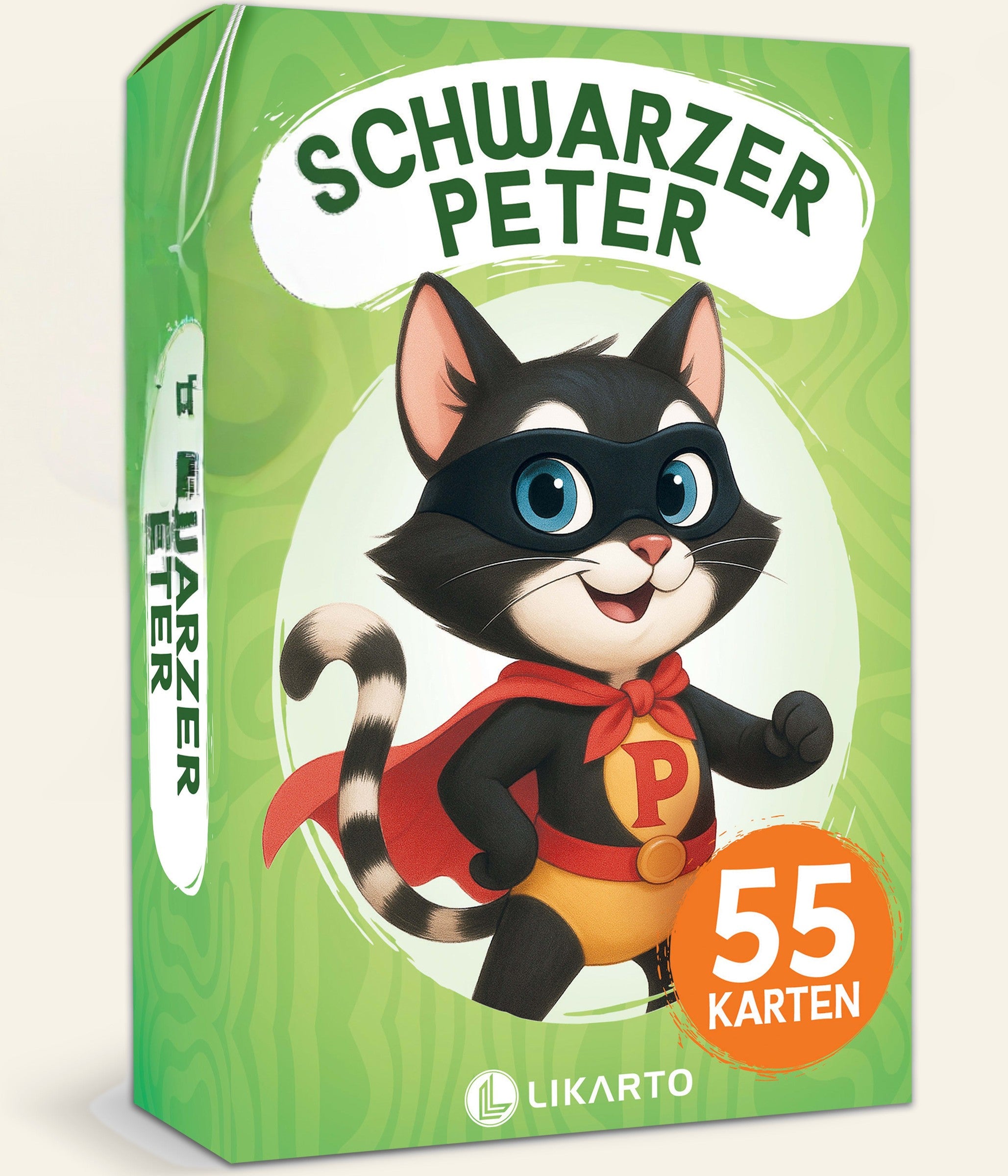 LIKARTO Schwarzer Peter auf warmem Creme-Hintergrund