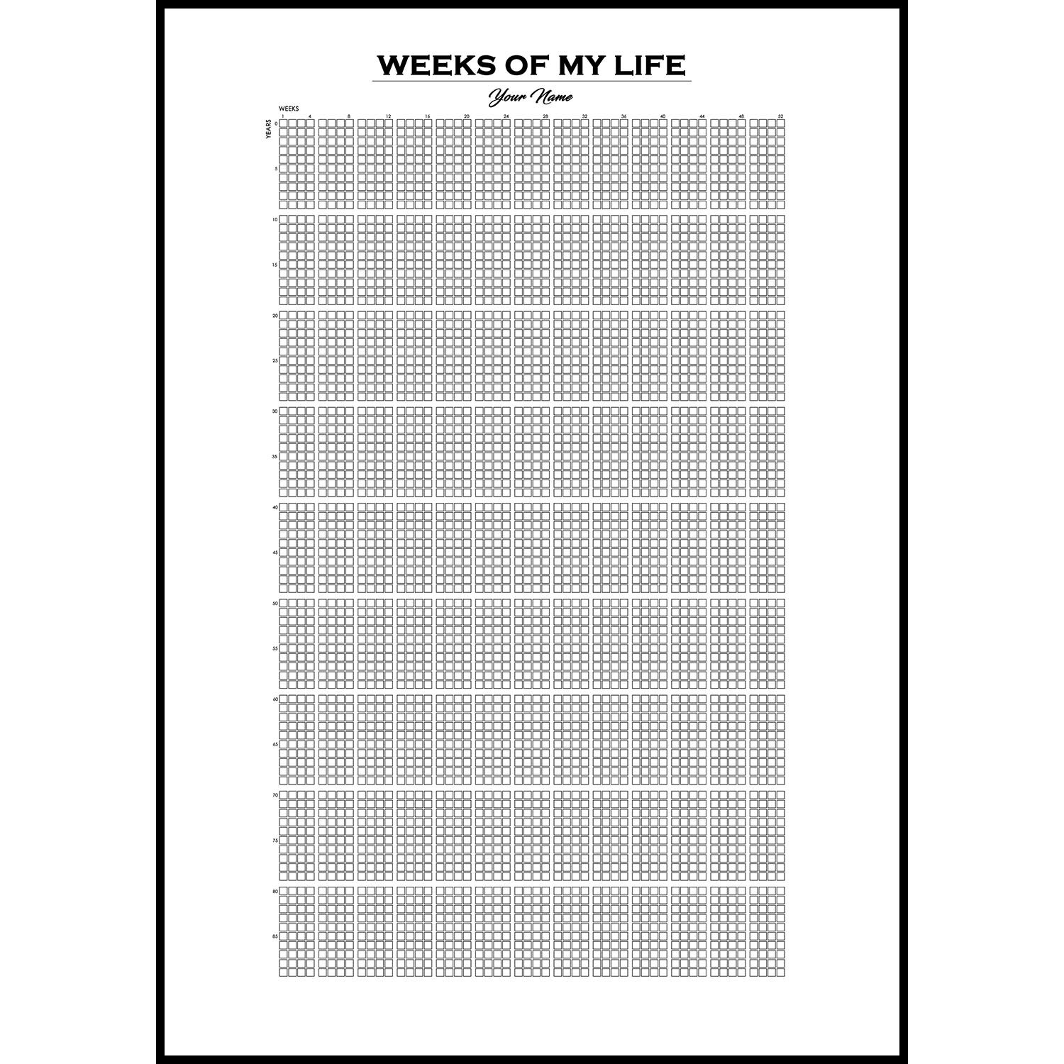 Weeks of my Life | Quadrate | 1 Quadrat = 1 Woche