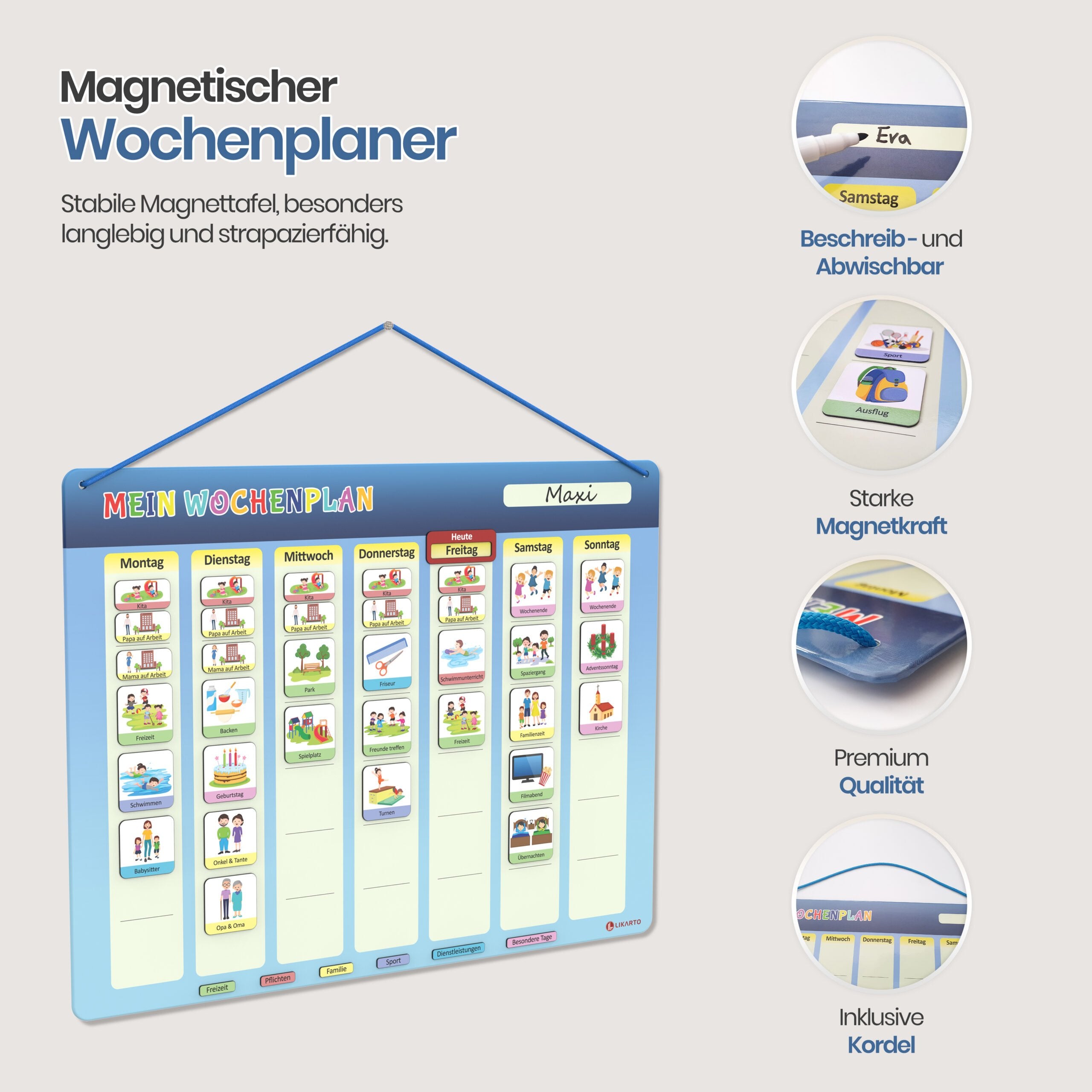 Magnetischer Wochenplan