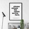 Familienposter please excuse the chaos
