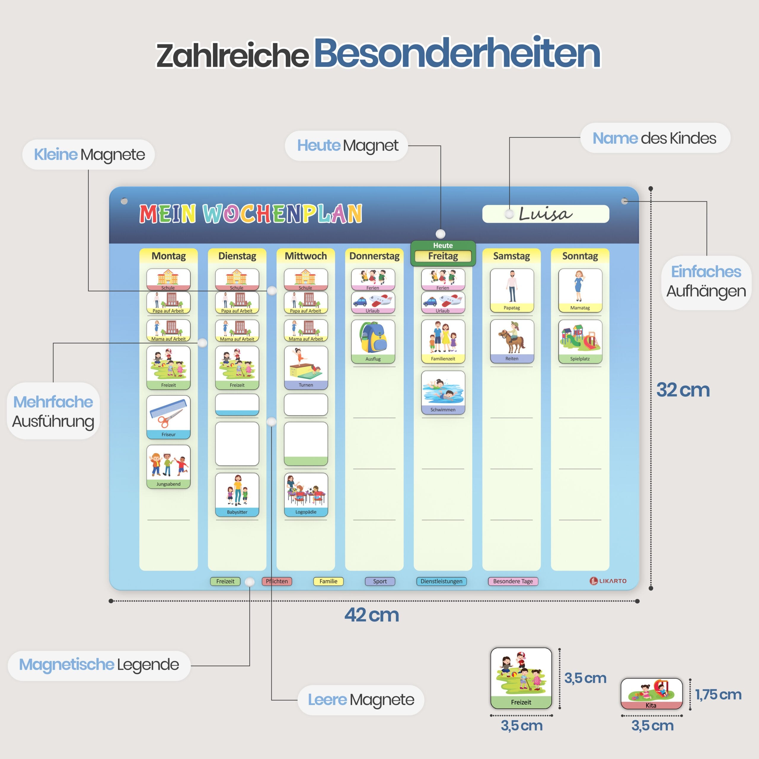 Magnetischer Wochenplan
