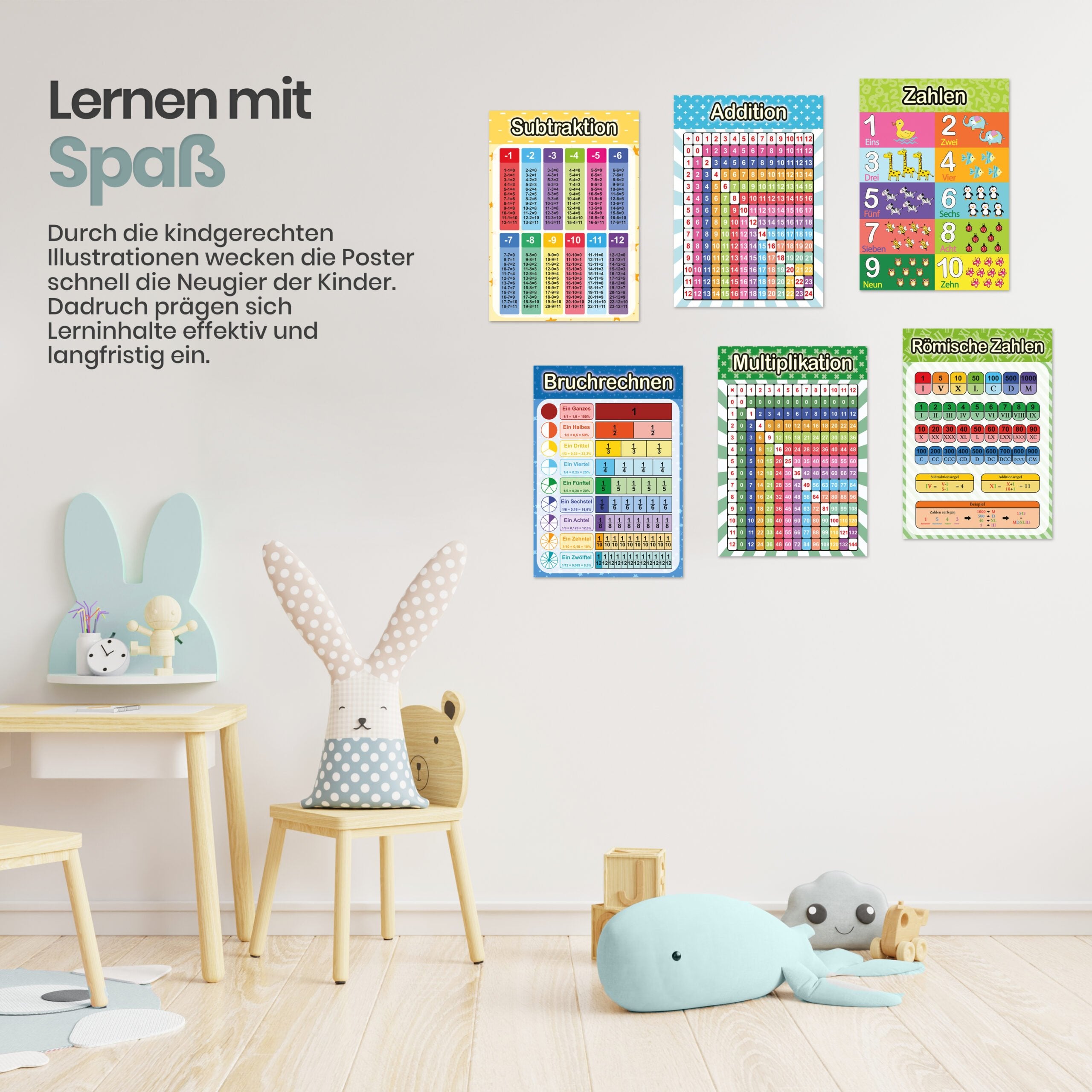 12 pädagogische Lernposter - Mathematik