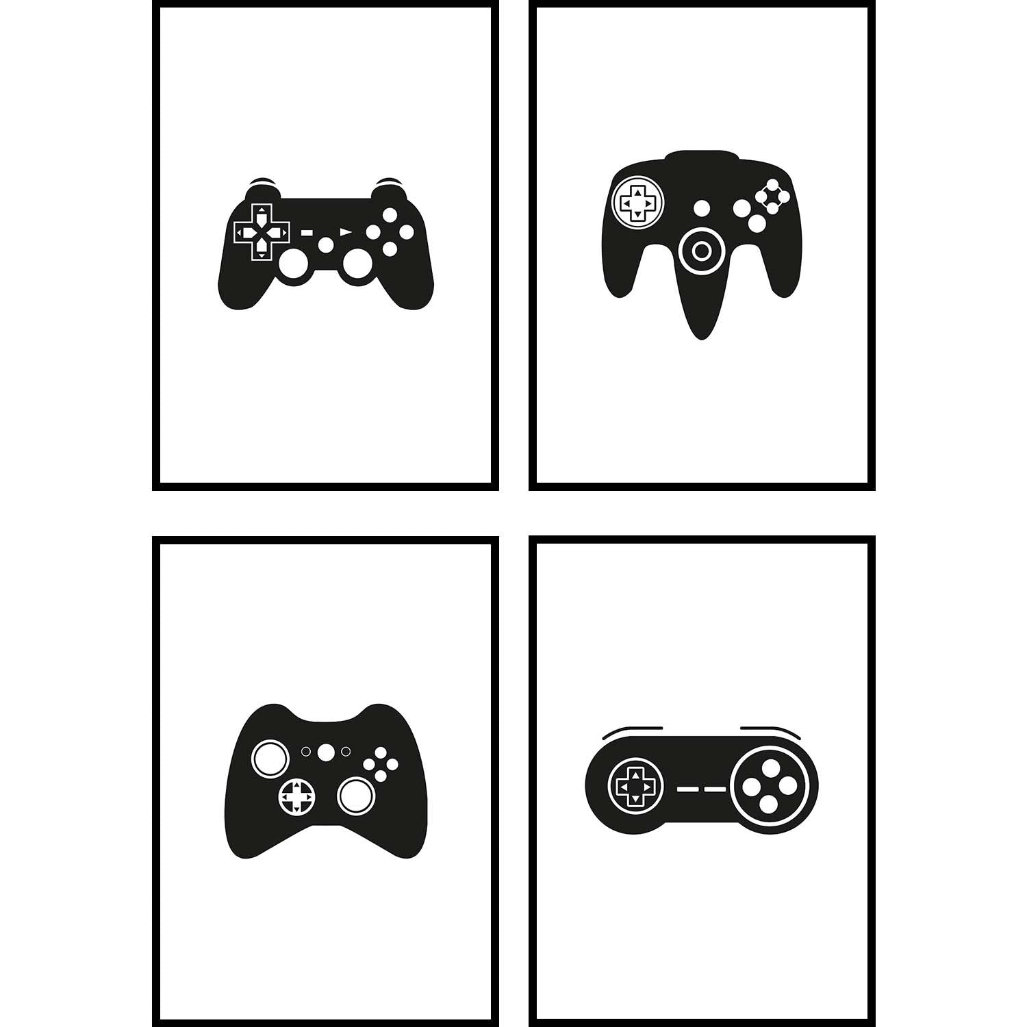 Gaming Controller Poster 4er Set