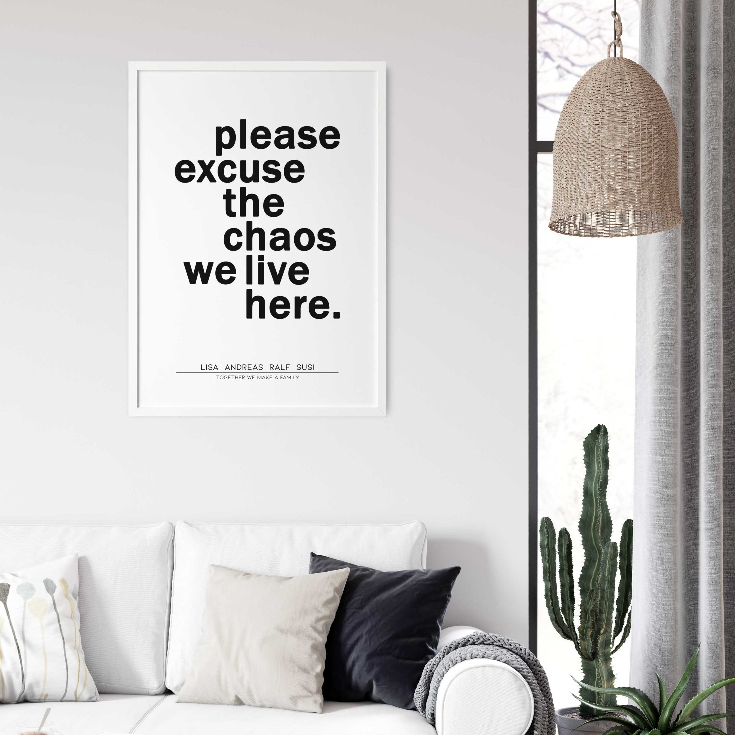 Familienposter please excuse the chaos