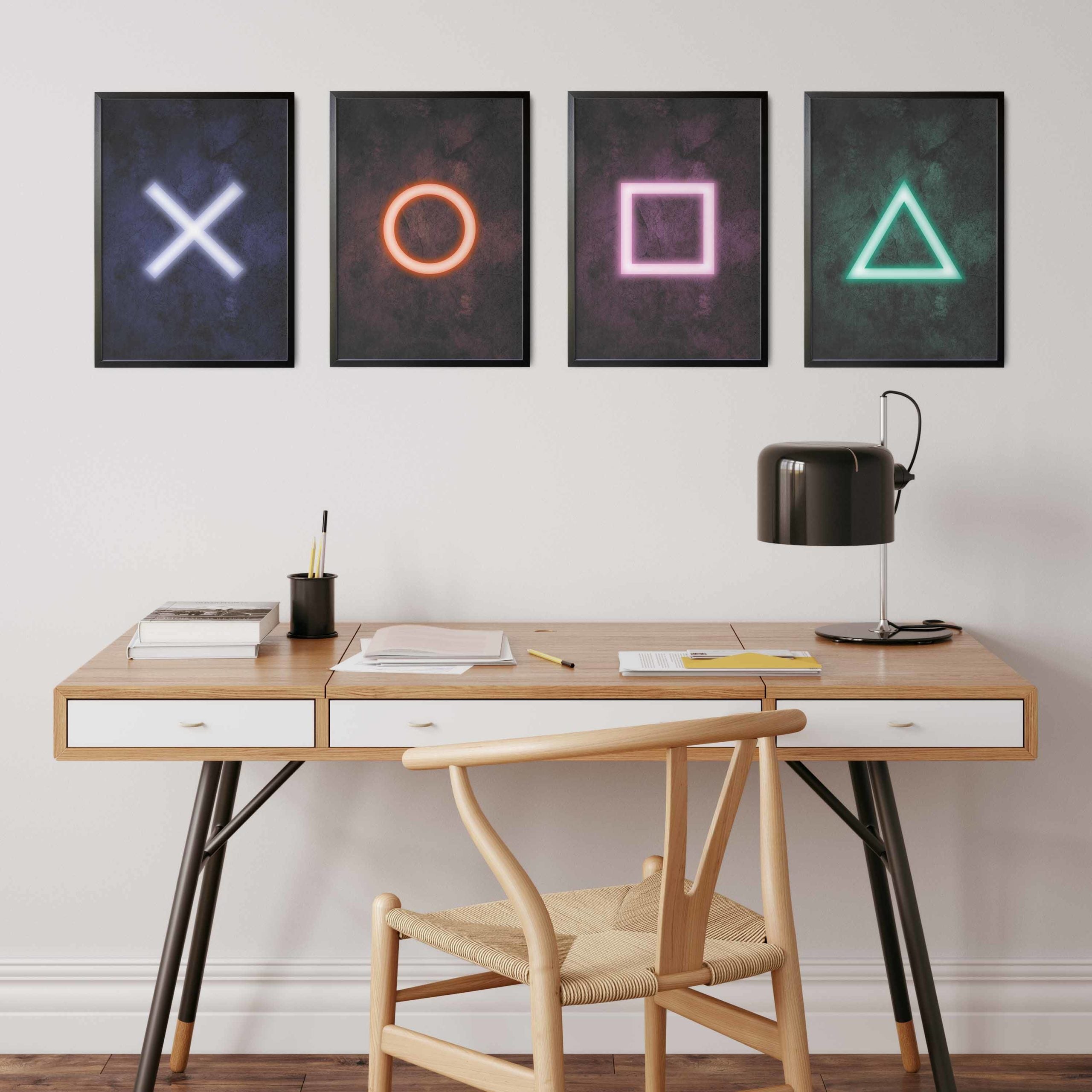 Gaming Symbole Poster 4er Set