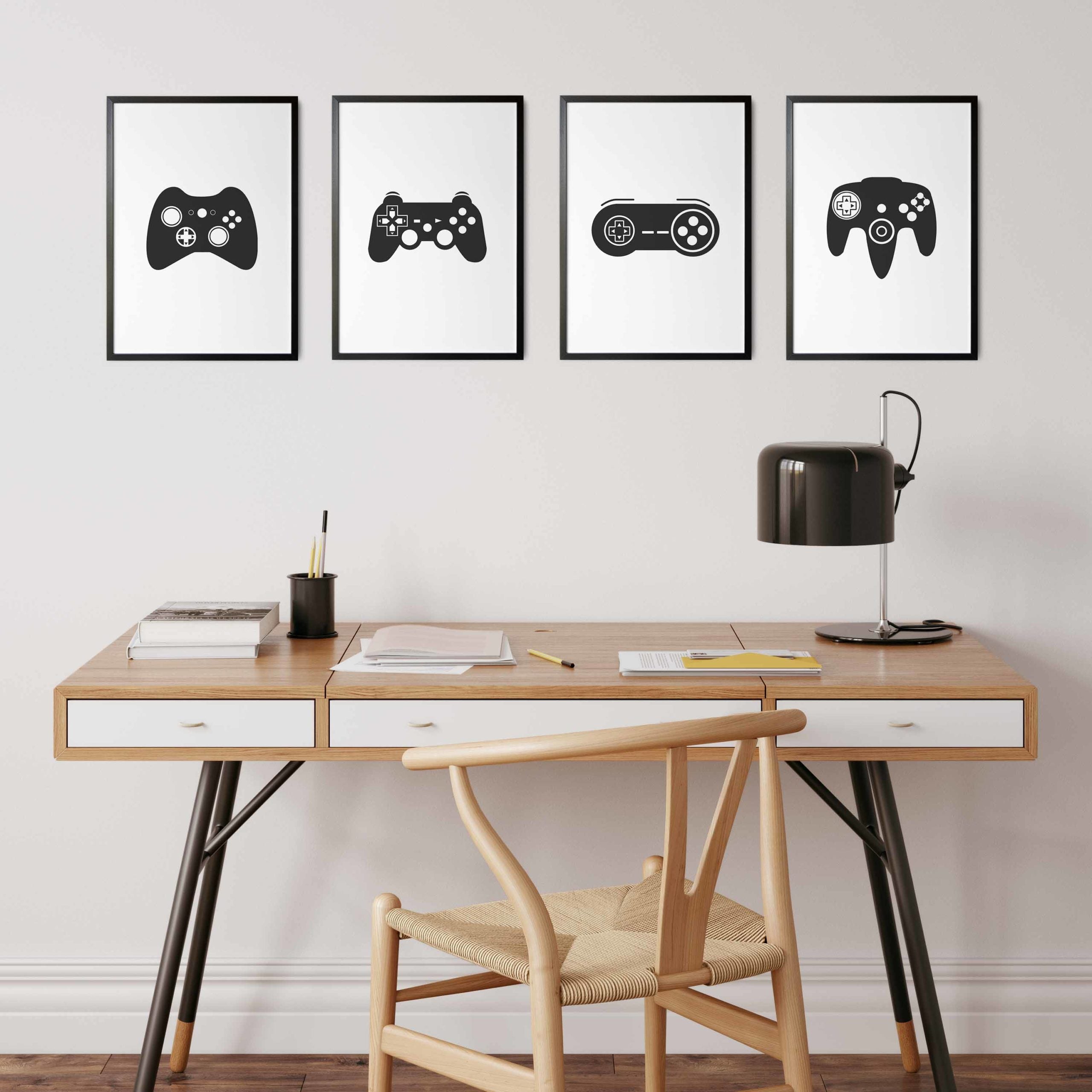 Gaming Controller Poster 4er Set