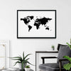 Weltkarte schwarz