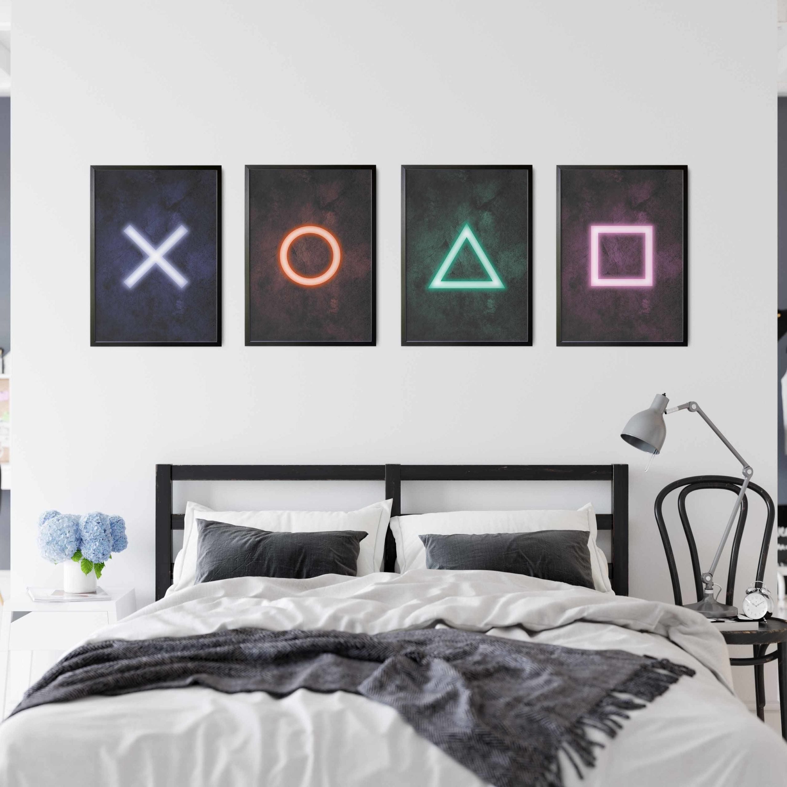 Gaming Symbole Poster 4er Set