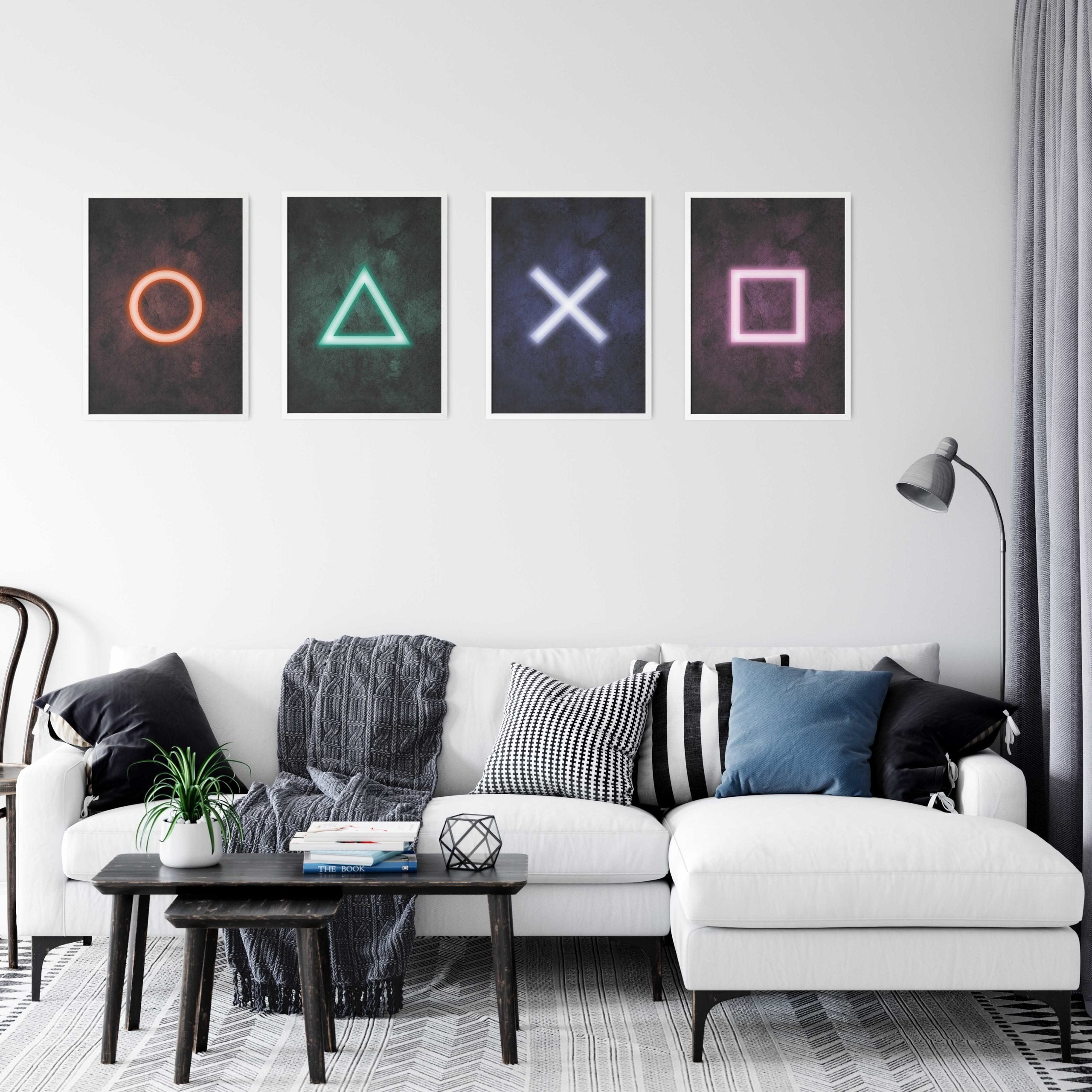 Gaming Symbole Poster 4er Set