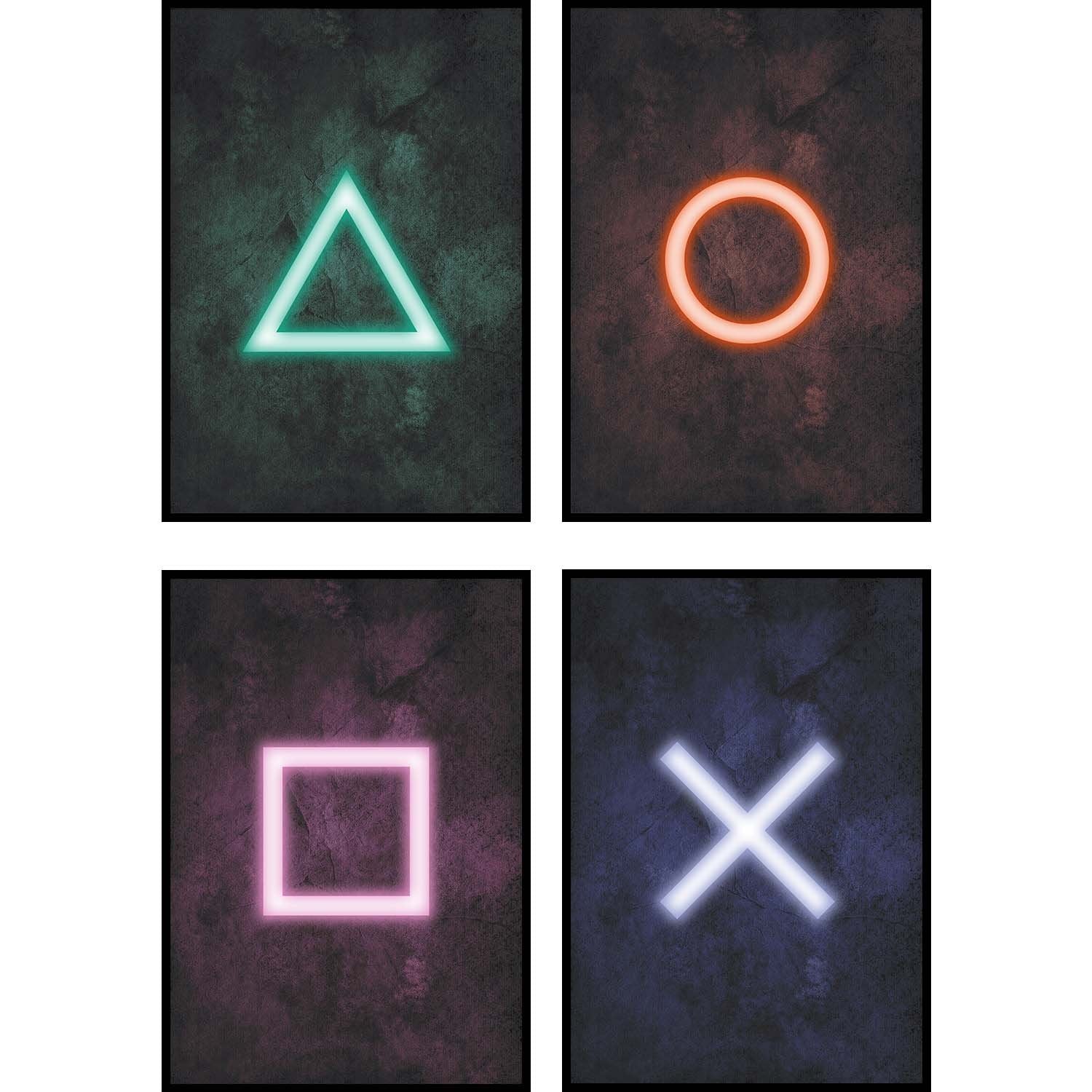 Gaming Symbole Poster 4er Set