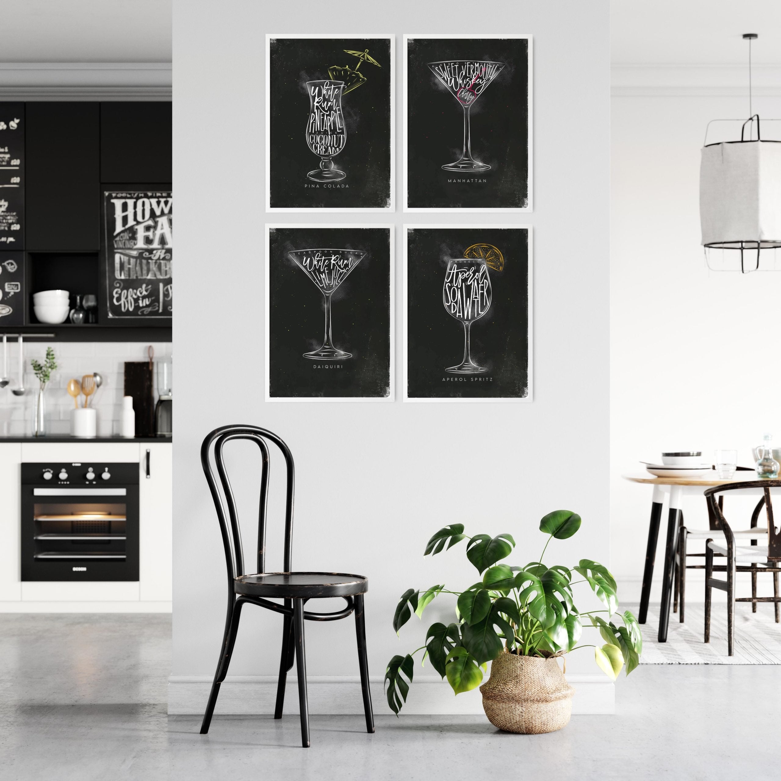 Cocktail Poster 4er Set