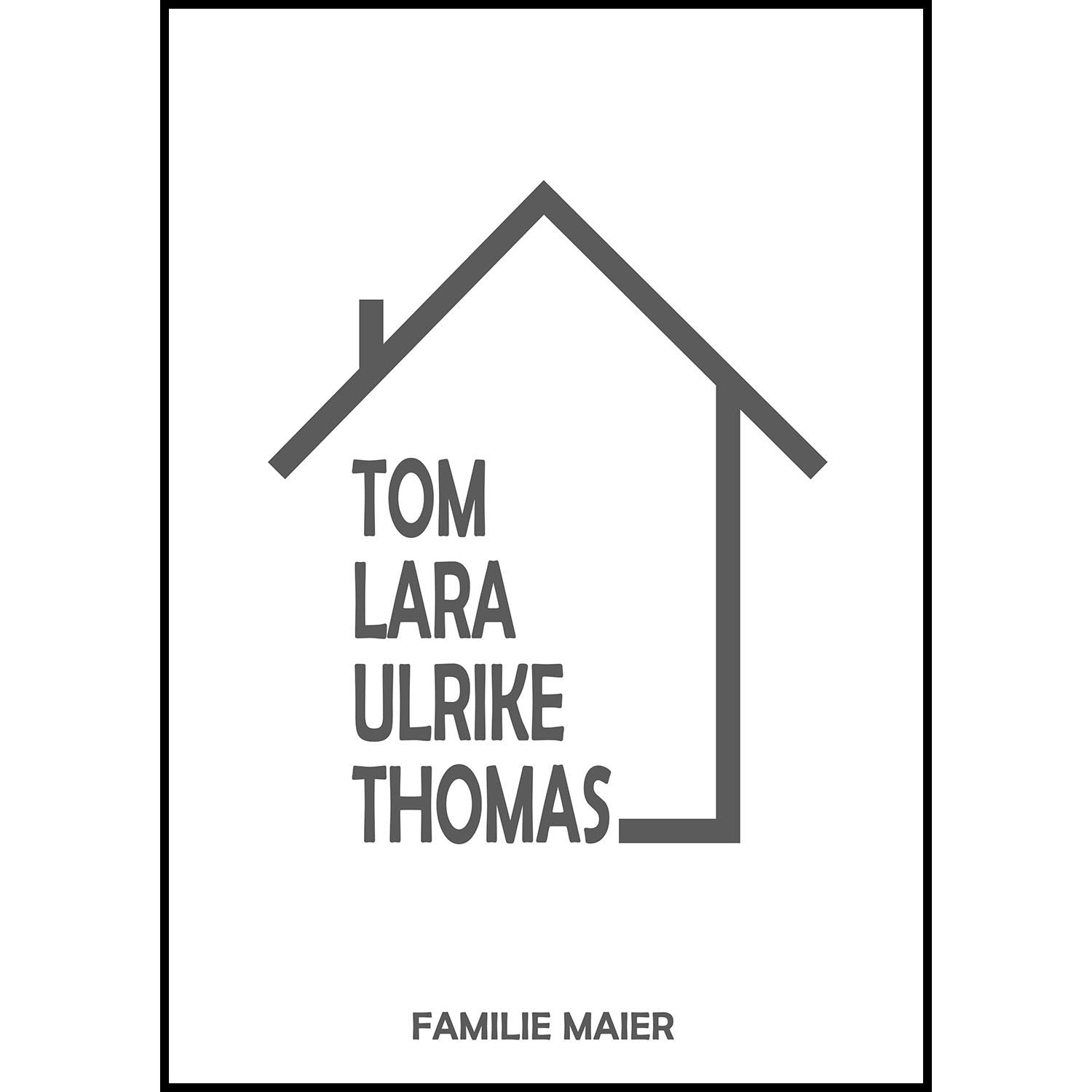 Familienposter mit Haus 2