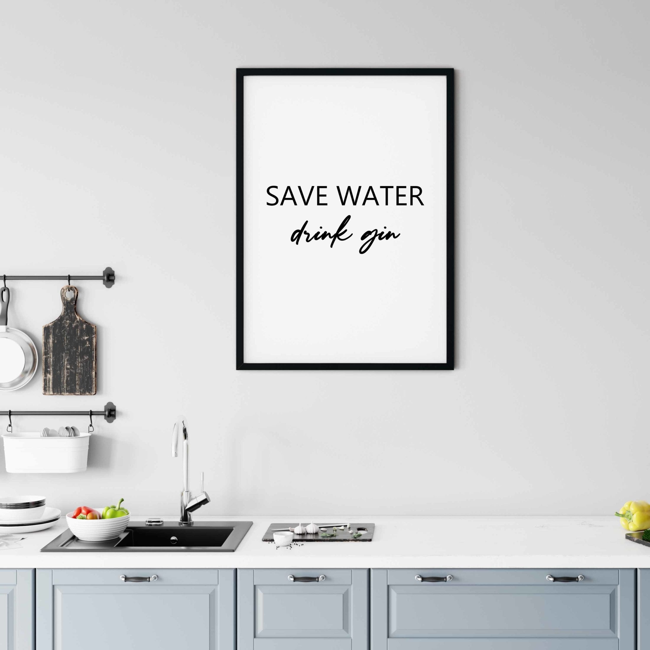 Gin Poster | Save Water - Drink Gin