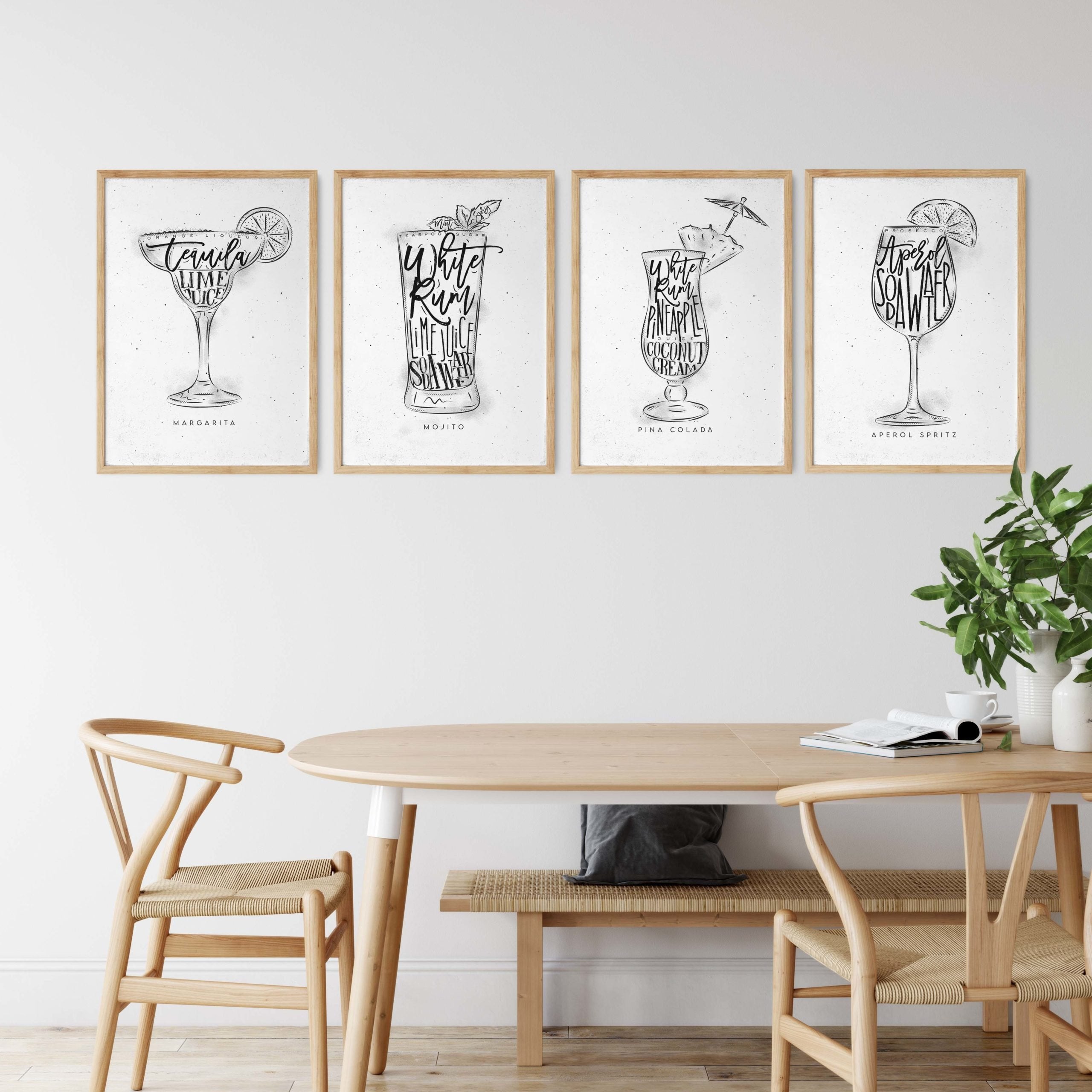 Cocktail Poster 4er Set